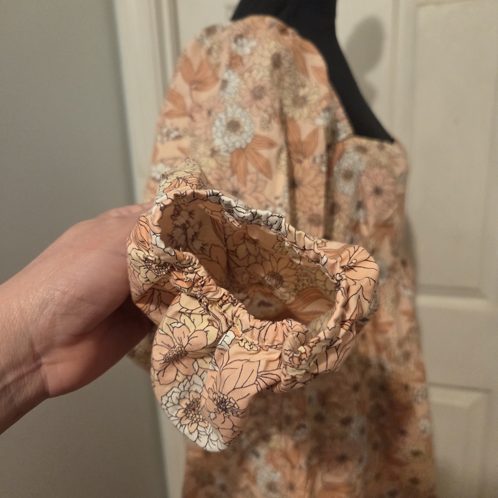 J. Crew Floral Long Sleeve Dress - Peach and White - Picture 3 of 7